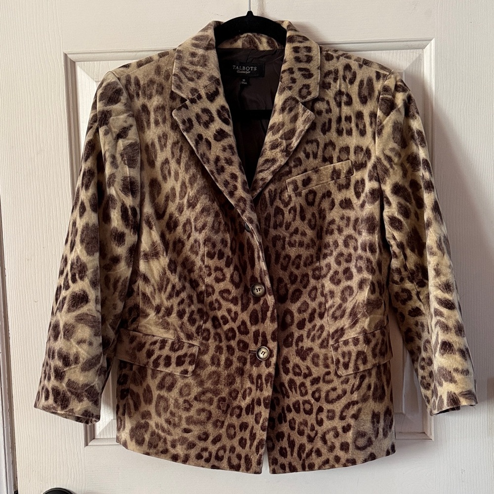 Talbots Animal Print Blazer in Brown and Tan